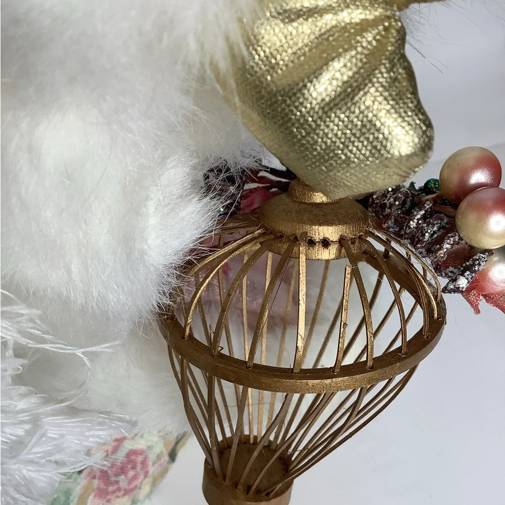 Vintage Pink Robed Santa Claus 13” Christmas Tree Topper